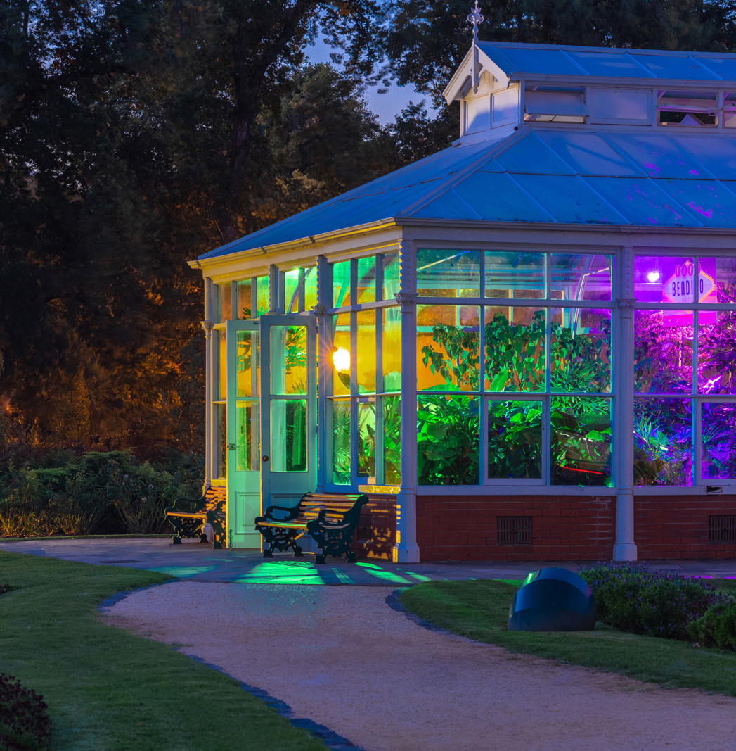 WE-EF colour changing projectors at Bendigo Conservatory Gardens